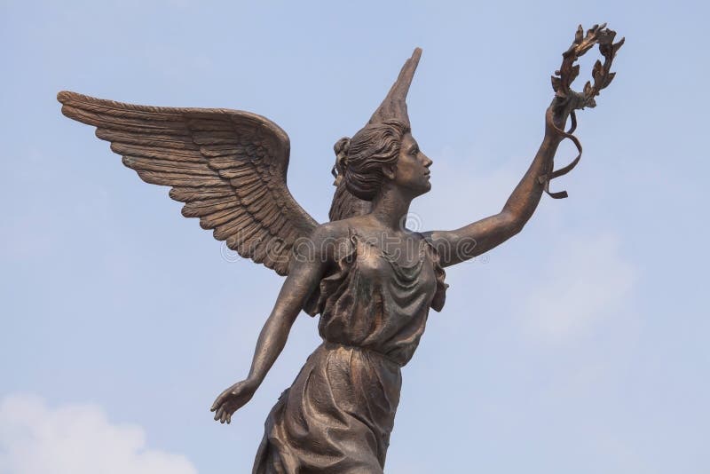 Part To Goddess of Victory Nike. Stock Image - Image of bronze, sculpture: