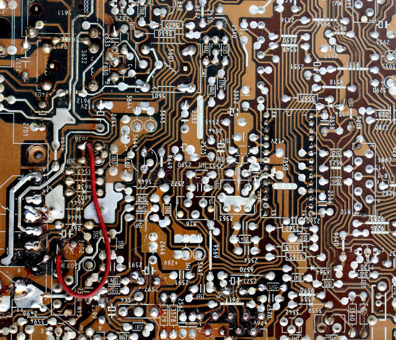 Part Of Old Vintage Printed Circuit Board Stock Photo Image of computer, electronic 77788666