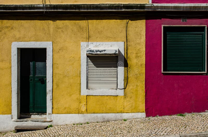 Part of an old yellow and red house royalty free stock images Part of an old yellow and red house royalty free stock images