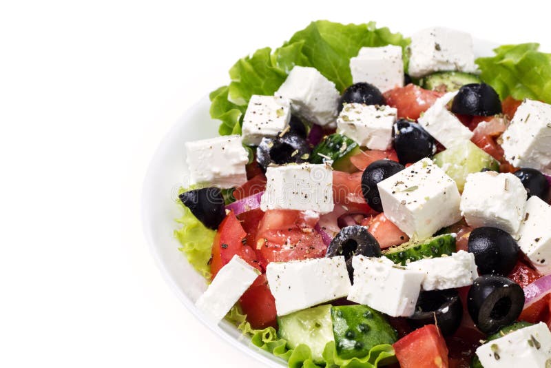 Part Of Plate With Greek Salad Stock Photos Image 26498403