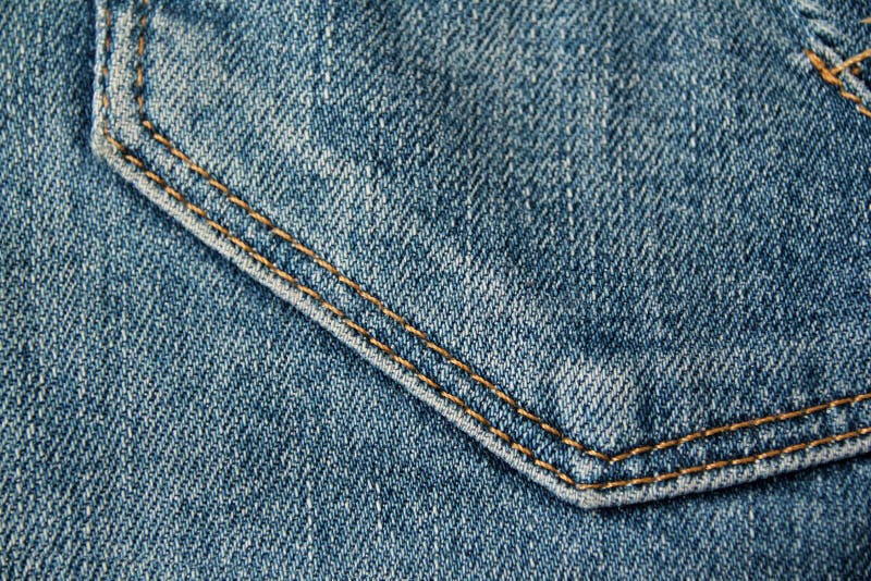 Part of Jeans with Beautiful Embossed Stitching, Seam, Fabric Texture ...