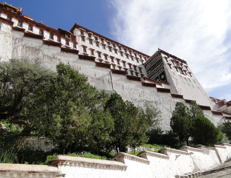 Potala Palace in Lhasa, Tibet Region. Part of Potala Palace in Lhasa, Tibet Region, China. Potala measures 400 metres east-west and 350 metres north-south royalty free stock photography Potala Palace in Lhasa, Tibet Region. Part of Potala Palace in Lhasa, Tibet Region, China. Potala measures 400 metres east-west and 350 metres north-south royalty free stock photography