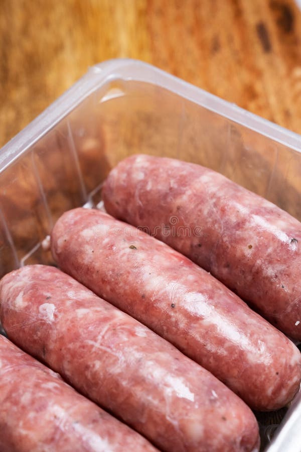 Download Pork Sausages In Supermarket Packaging Tray Stock Photo Image Of Sausages Pink 17900282 Yellowimages Mockups