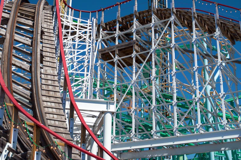 Part of a roller coaster stock image. Image of attraction 157427403