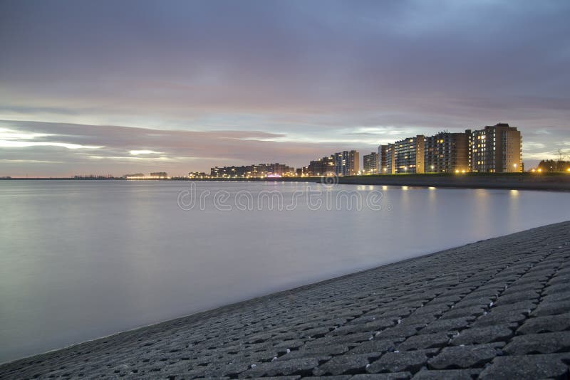 Part of the skykline of Terneuzen, a city in Zeeuws-Vlaanderen, Zeeland, the Netherlands, Europe