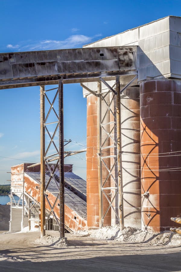 Part Of A Small Cement Factory Stock Image - Image of heap, containers