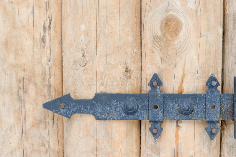 Hinges on a Wooden Gate Stock Photo Image of closeup