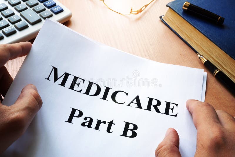 Parte b de Medicare em uma mesa