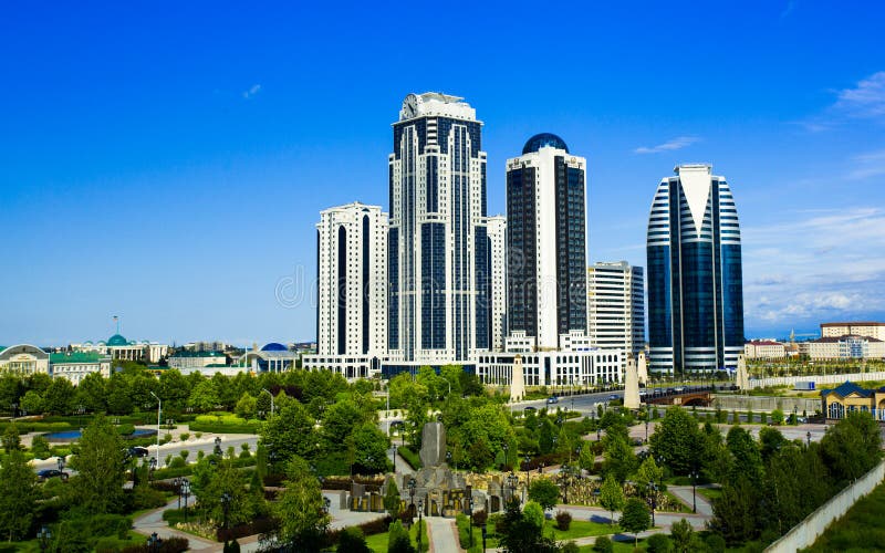 A parte central da cidade de Grozny
