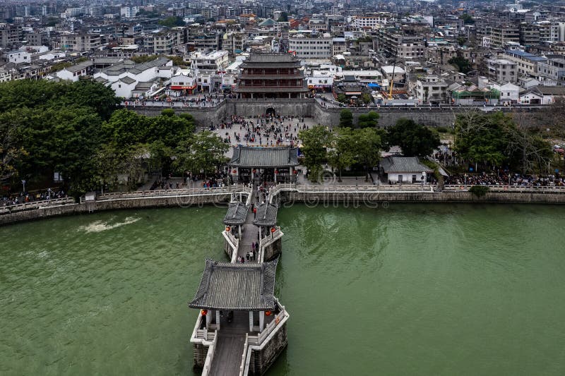 Parte da Cidade Antiga de Chaozhou e da Ponte Jizhou fotos de stock