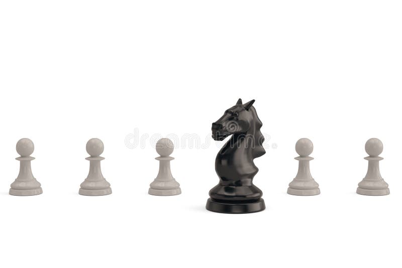 Um Tabuleiro De Xadrez Com Um Cavalo, Um Penhor, Uma Gralha E Os Dois Reis  Ilustração Stock - Ilustração de derrota, planeamento: 35510536