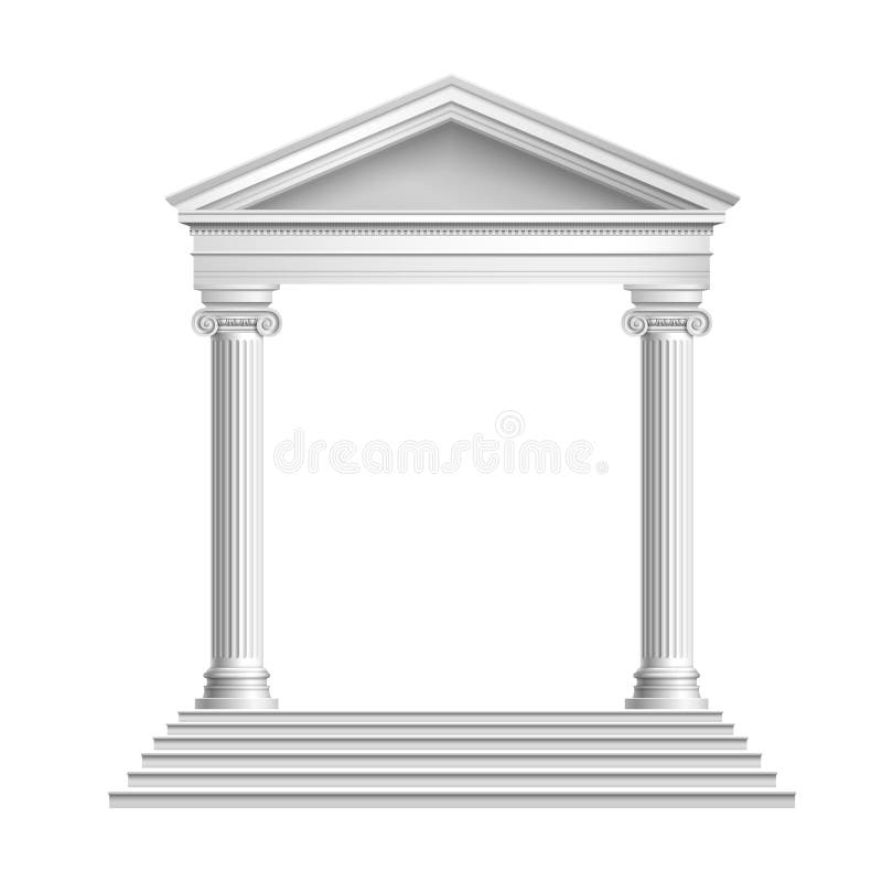 Parte dianteira do templo com colunas ilustração do vetor Parte dianteira do templo com colunas ilustração do vetor