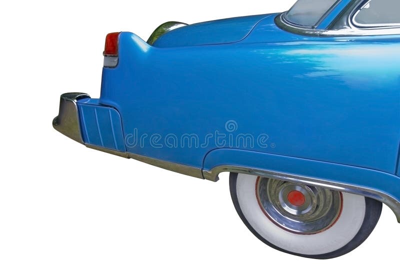 Parte posterior del coche clásico azul grande fotografía de archivo Parte posterior del coche clásico azul grande fotografía de archivo