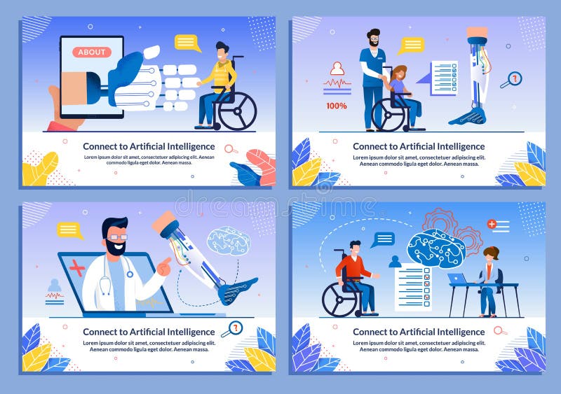 Partes artificiales del cuerpo y conjunto de conexiones neuronales libre illustration