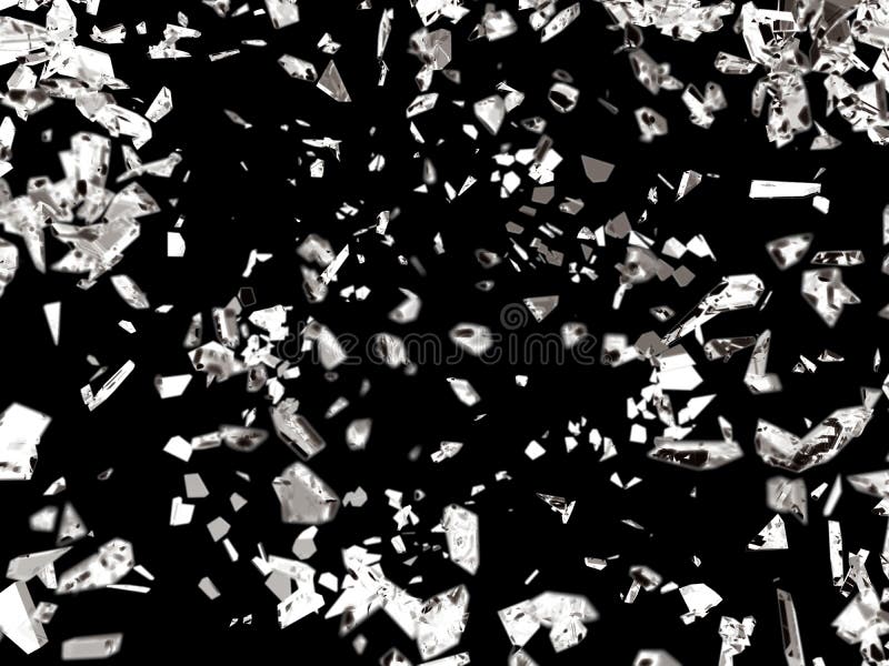 Partes de vidro pequenas e grandes no preto ilustração royalty free