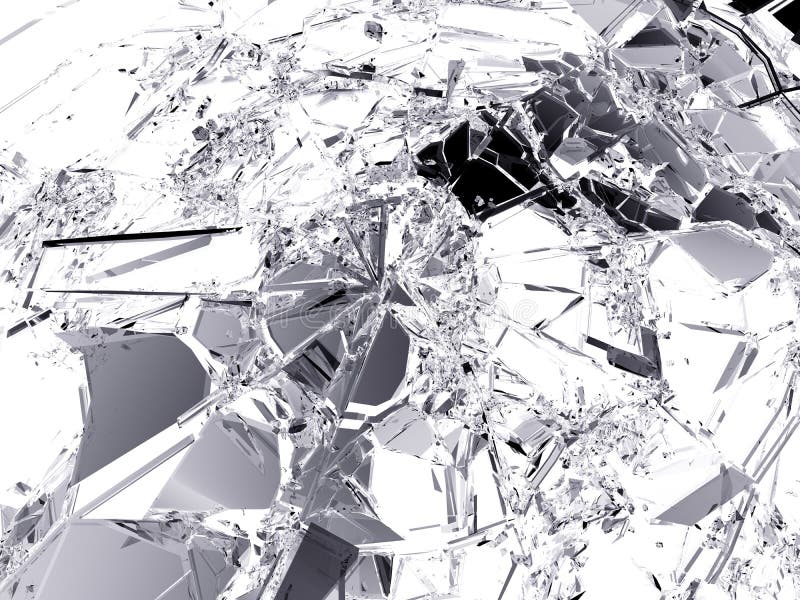 Partes de vidro pequenas e grandes no preto ilustração stock