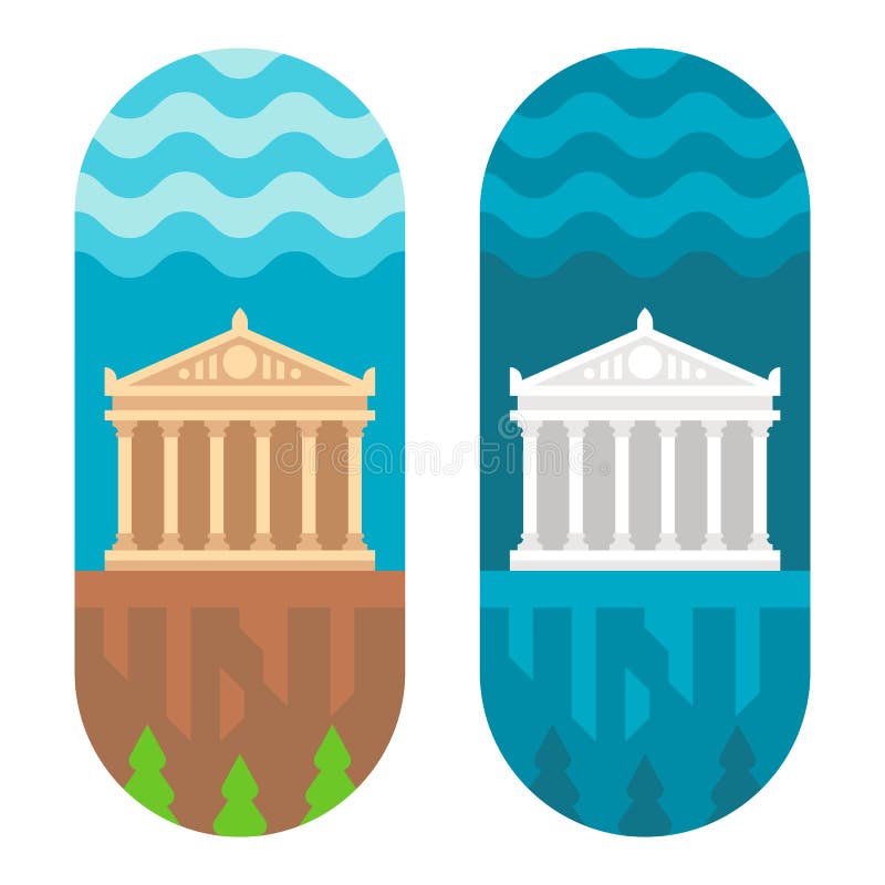 Parthenon plat de conception illustration de vecteur Parthenon plat de conception illustration de vecteur