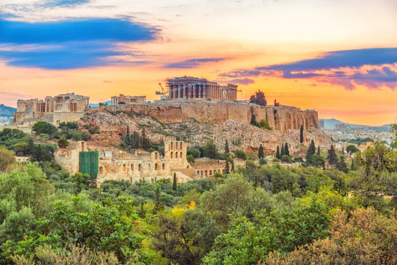 Parthenon, ακρόπολη της Αθήνας, Ελλάδα στην ανατολή στοκ εικόνα Parthenon, ακρόπολη της Αθήνας, Ελλάδα στην ανατολή στοκ εικόνα