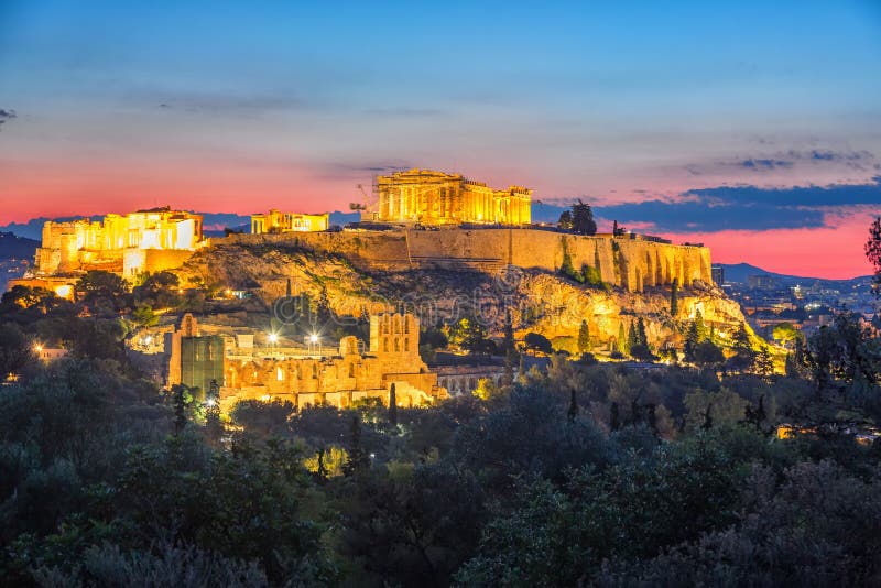Parthenon, ακρόπολη της Αθήνας, Ελλάδα στην ανατολή στοκ εικόνα Parthenon, ακρόπολη της Αθήνας, Ελλάδα στην ανατολή στοκ εικόνα