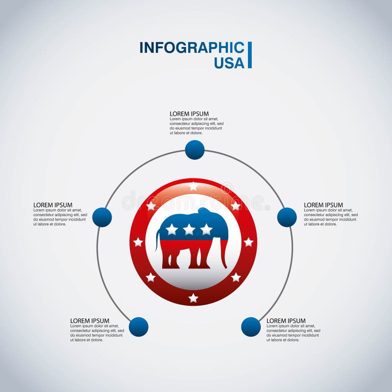 Partia Republikańska słonia usa ikona ilustracji Partia Republikańska słonia usa ikona ilustracji