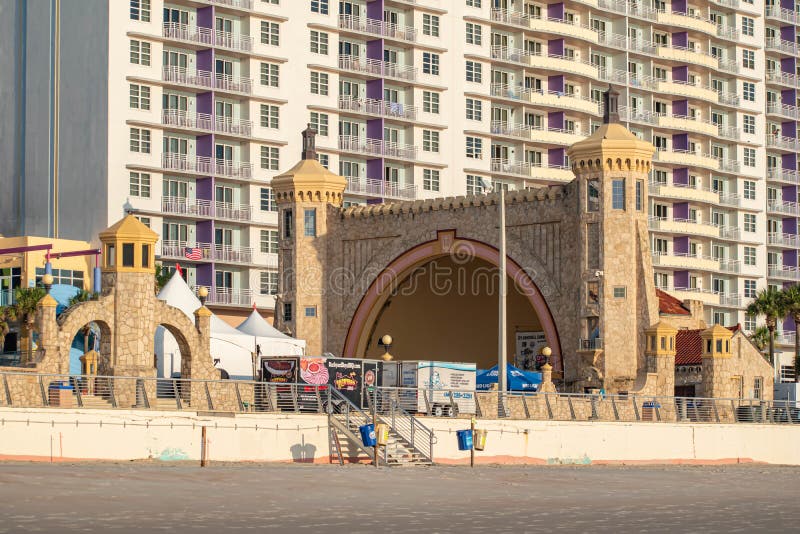 Partial view of The Daytona Beach Bandshell amphitheatre at Boardwalk