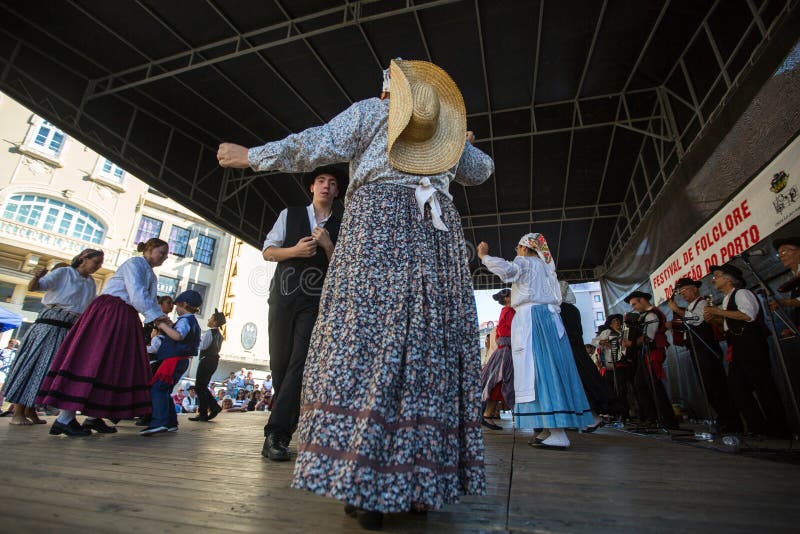 Participants of the Porto folklore festival Festival de Folclore do Orfeao do Porto. stock images Participants of the Porto folklore festival Festival de Folclore do Orfeao do Porto. stock images