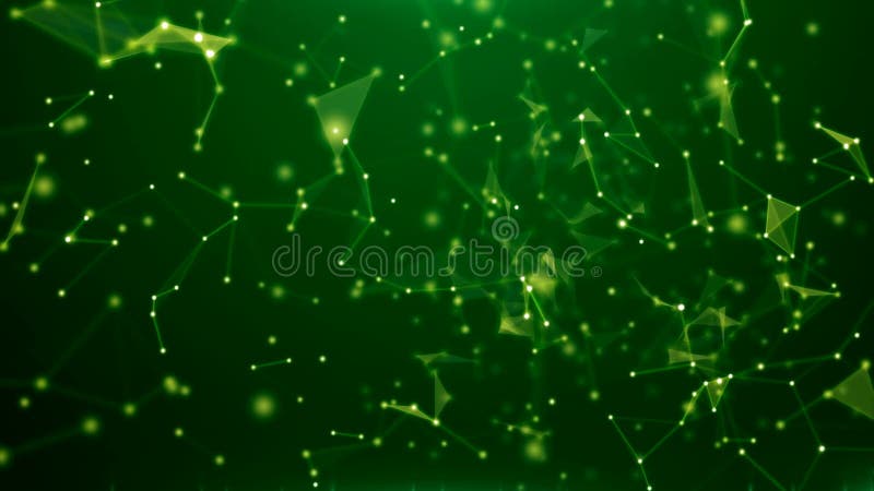 Particle motion and glow triangles on green screen royalty free illustration