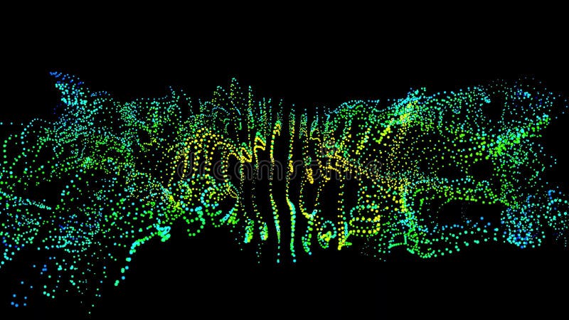 Fond abstract de undă de particule și de plexuri de lumină cu podea strălucitoare royalty free illustration