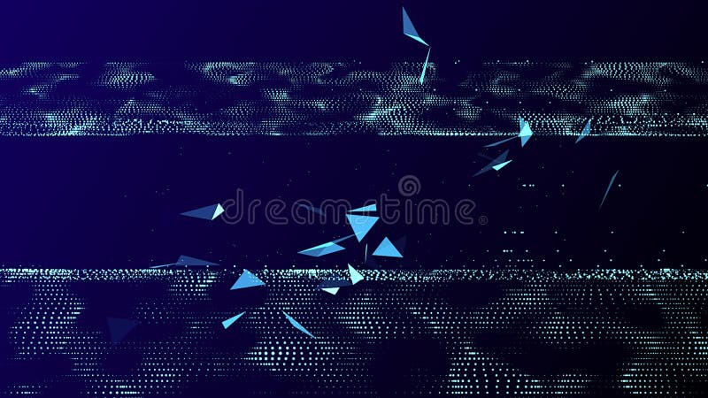 Fond abstract de undă de particule și de plexuri de lumină cu podea strălucitoare vector illustration