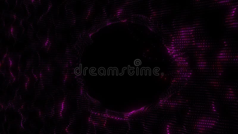 Fond abstract de undă de particule și de plexuri de lumină cu podea strălucitoare stock illustration