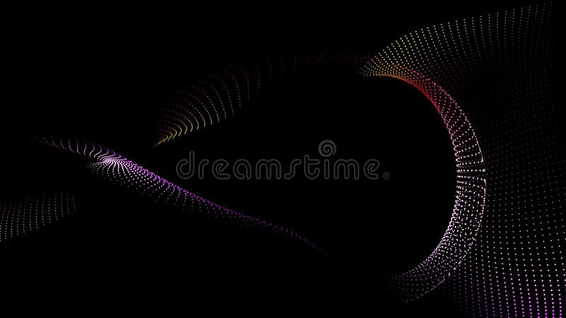 Fond abstract de undă de particule și de plexuri de lumină cu podea strălucitoare royalty free illustration