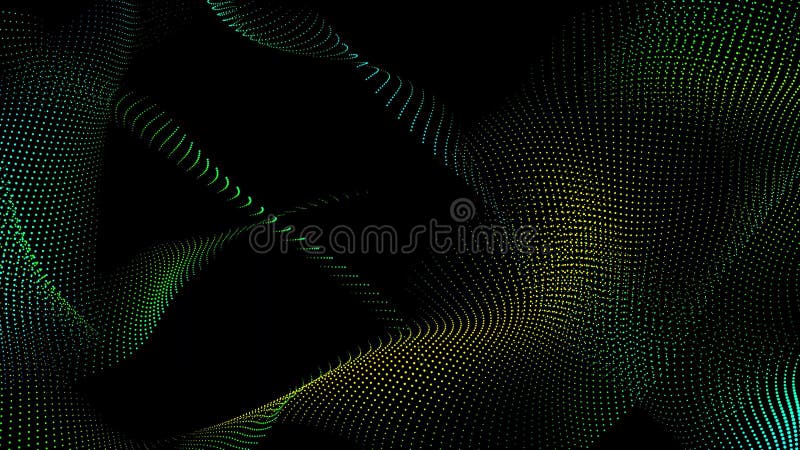 Fond abstract de undă de particule și de plexuri de lumină cu podea strălucitoare stock illustration