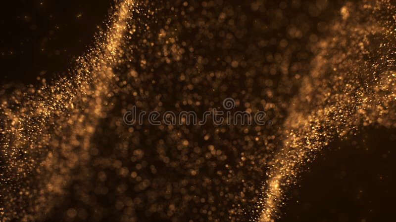 Particule bokeh aurii strălucitoare moi care curg în spațiu. Fundal abstract elegant pentru sărbători sau evenimente de lux stock photo