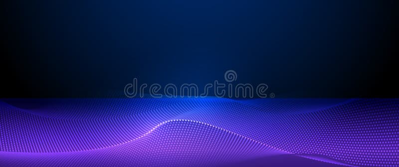 Particule fileu cu flux dinamic abstract vectorial. ghid de utilizare a rețelei futuristice royalty free illustration