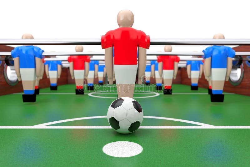 Partido de fútbol de la tabla del fútbol representación 3d ilustración del vector Partido de fútbol de la tabla del fútbol representación 3d ilustración del vector