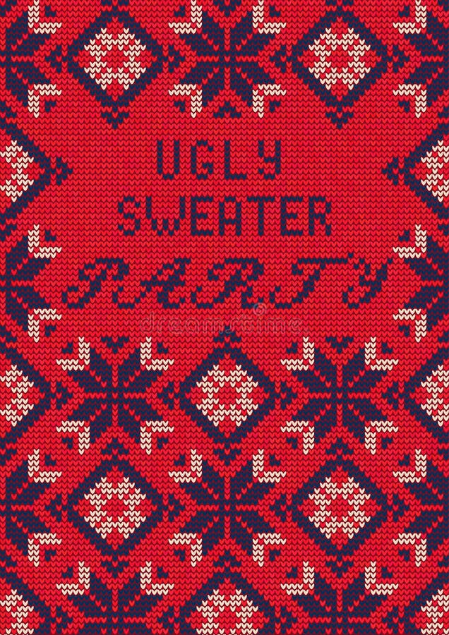 Vector Illustration of Ugly Sweater Party Greeting card for Design, Website, Background, Banner.rChristmas Flyer Template. Holiday Tacky Winter Poster. Vector Illustration of Ugly Sweater Party Greeting card for Design, Website, Background, Banner.rChristmas Flyer Template. Holiday Tacky Winter Poster.