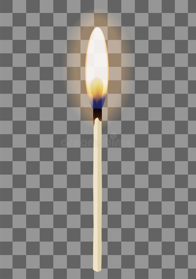 Partido realista del burning en fondo a cuadros transparente Ilustración del vector stock de ilustración