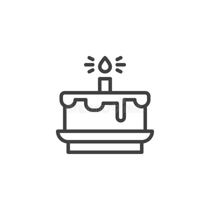 Partijcake met het pictogram van het kaarsoverzicht stock illustratie Partijcake met het pictogram van het kaarsoverzicht stock illustratie