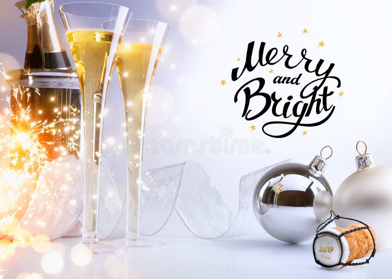 Partito del nuovo anno o di Art Christmas; 2019 allegro e luminoso immagini stock Partito del nuovo anno o di Art Christmas; 2019 allegro e luminoso immagini stock
