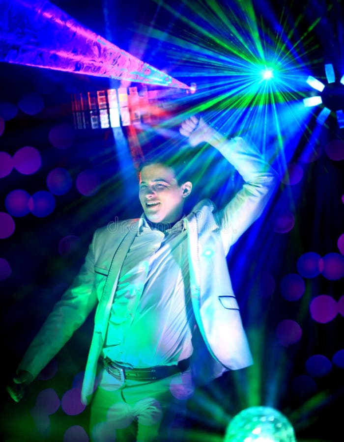 Partito fresco DJ del night-club fotografie stock libere da diritti Partito fresco DJ del night-club fotografie stock libere da diritti