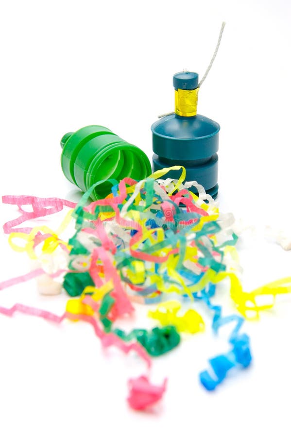 Party poppers isolated against a white background. Party poppers isolated against a white background
