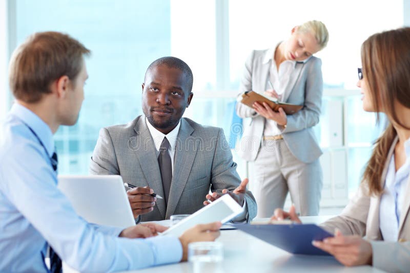 Communicerende partners stock foto