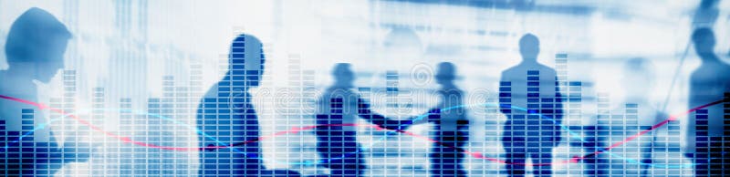 Partners shaking hands .Abstract finance chart with red and Blue line graph. Finance data concept. royalty free stock image Partners shaking hands .Abstract finance chart with red and Blue line graph. Finance data concept. royalty free stock image