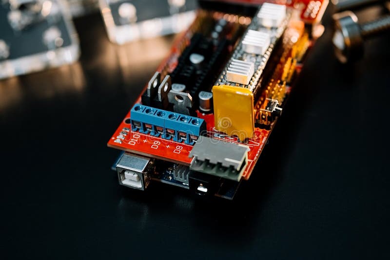 Parts for assembly cnc machine arduino board for controlling the