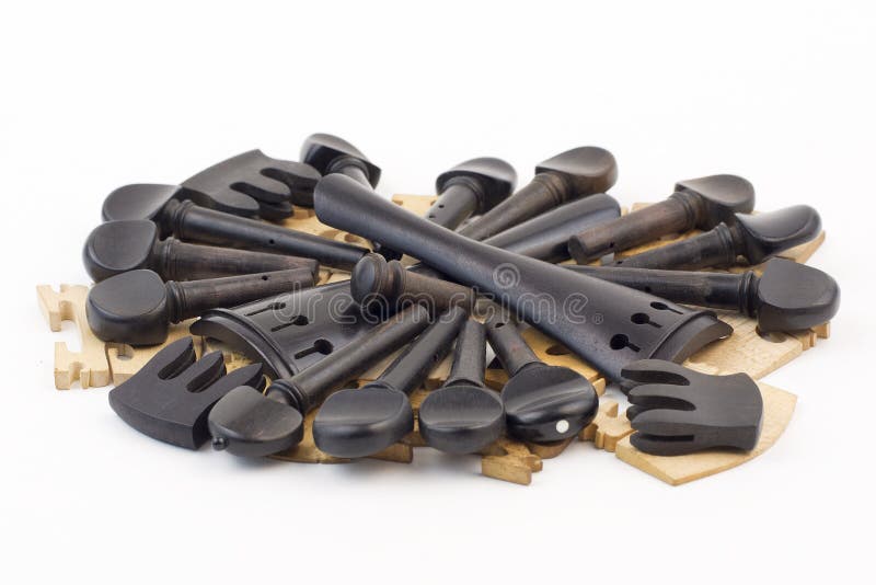 Parts of violin stock image
