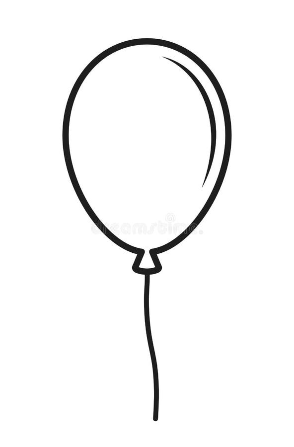 Party Balloon Outline Vector Icon Stock Vector Illustration of
