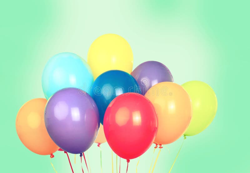 Party Balloons and Streamers Stock Photo Image of string, balloons