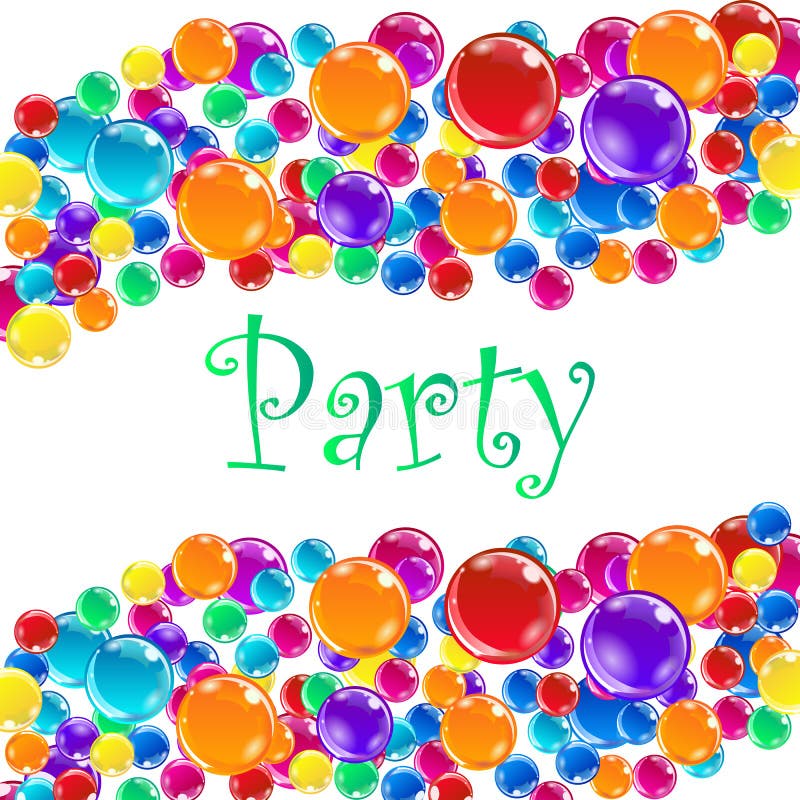 Party Balloons with Confetti Stock Vector Illustration of baloons