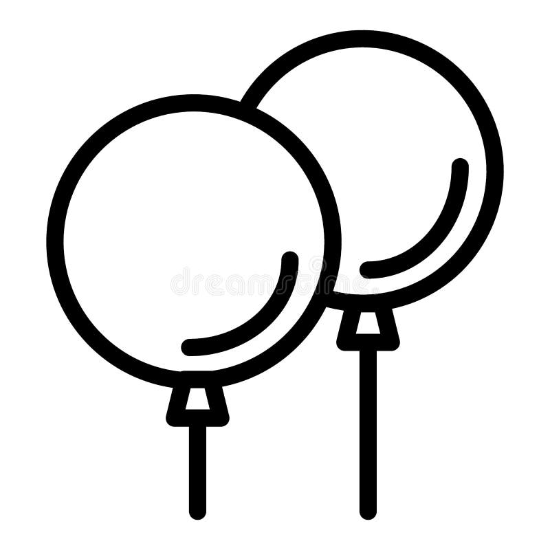 Party Balloons Line Icon. Two Balloons Vector Illustration Isolated on