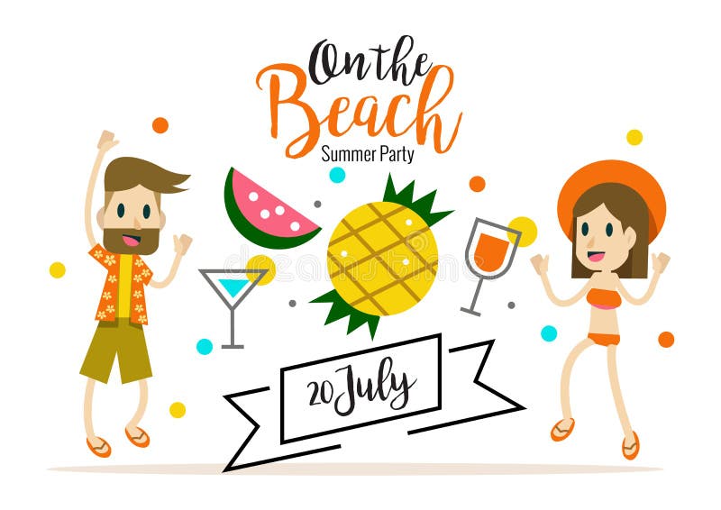 Party on the beach. heading design for banner or poster. vector illustration Party on the beach. heading design for banner or poster. vector illustration